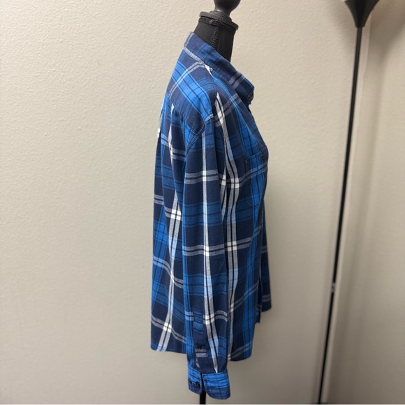 US Polo Assn. Blue Plaid Men's Flannel Button Up Shirt. Size Medium - Picture 5 of 7